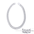 Diamond Bling Prong 925 Silver Cuban Chain